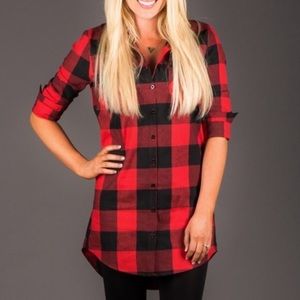 Buffalo plaid button-down